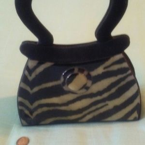 Small Lucite vintage zebra clutch. Really small an